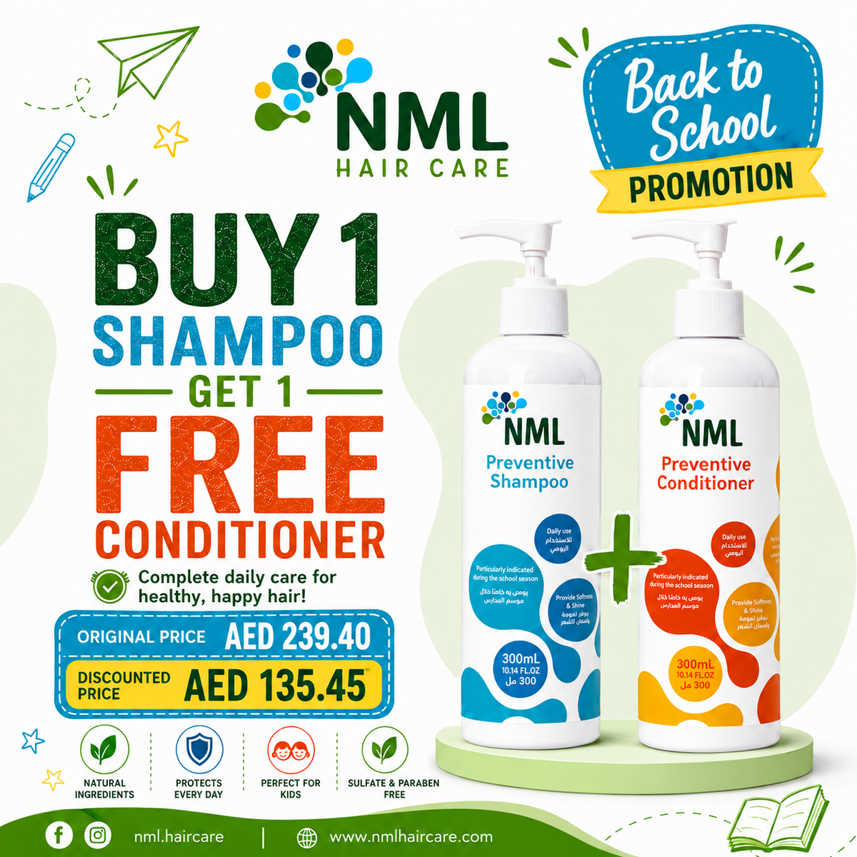 Back to School September Offer – Buy Shampoo, Get Conditioner FREE